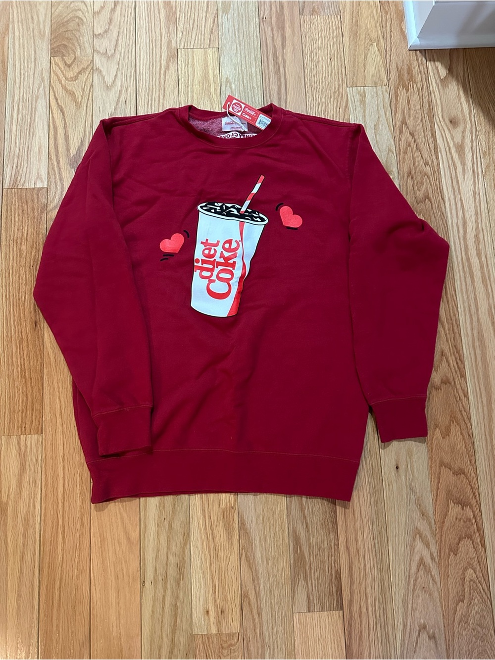 Stoney Clover Lane Red Crewneck Sweatshirt with Diet Coke Graphic